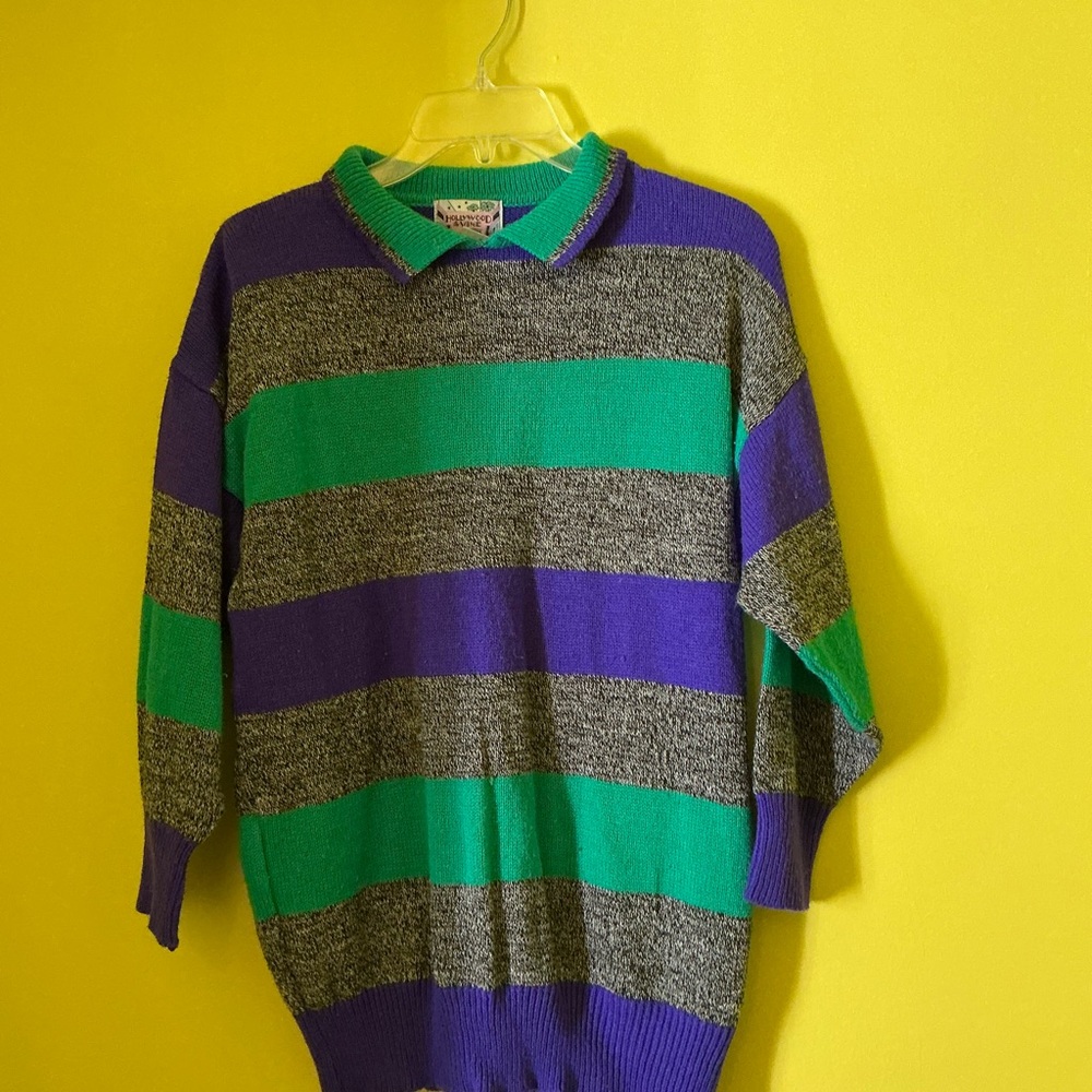 Vintage 80s Hollywood & Vine Striped Sweater Men’s
